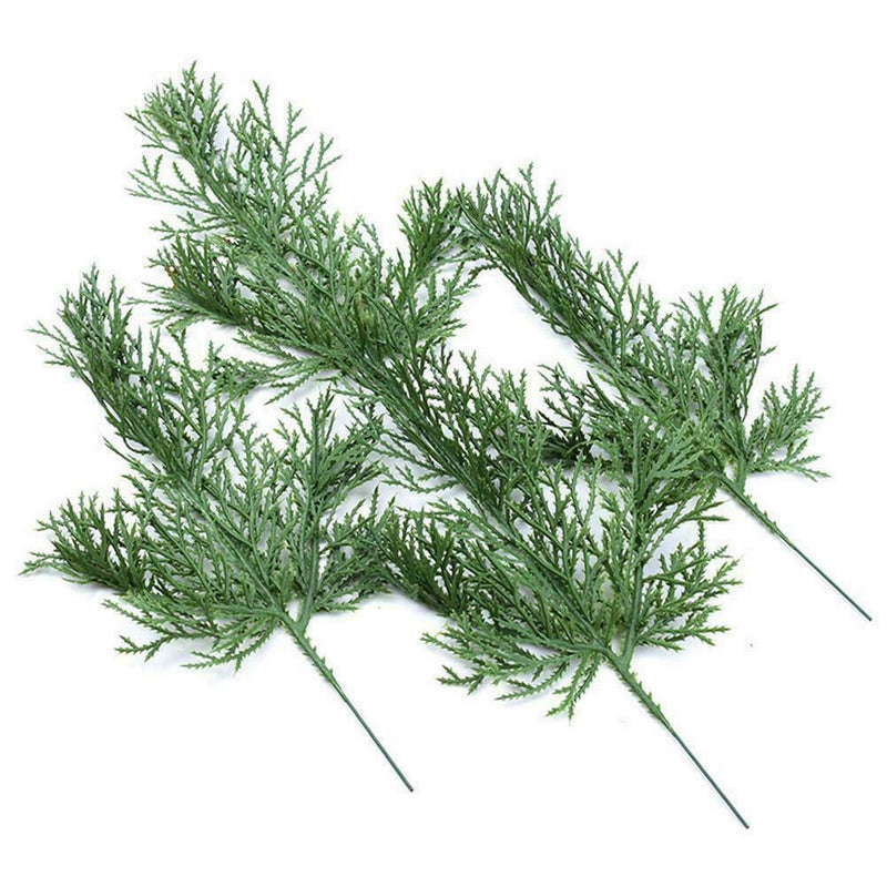 23cm Artificial Cypress Leaves Simulation Flower Christmas Bouquet Wedding G0Z3