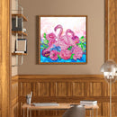 5D DIY Partial Special Shaped Drill Diamond Painting Pink Swan Home Decor