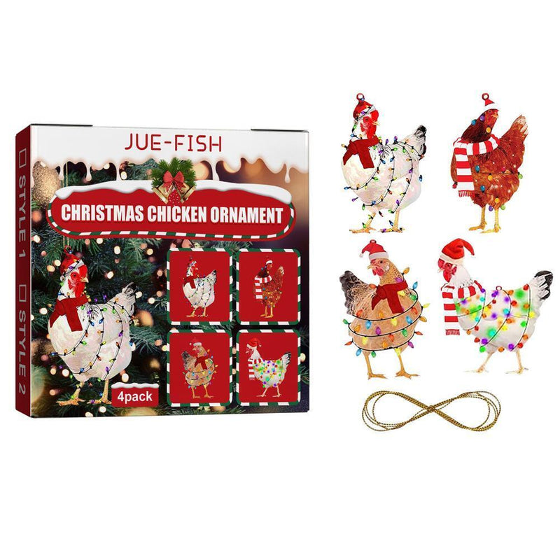 4pcs Hanging Pendants Holiday Decorations Xmas Tree Pendants Christmas Orna