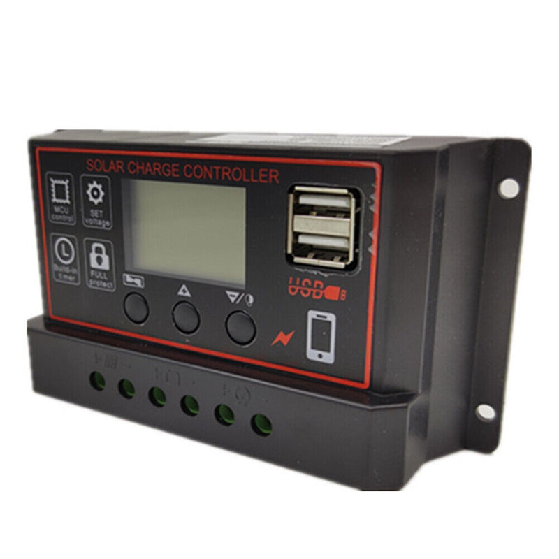 12V24V PWM Solar Charge Controller LCD USB Panel Battery Regulator (30A) Newly