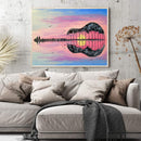 Oil Paint By Numbers Guitar Scenery on Canvas Digital Paint Wall Art Handicraft