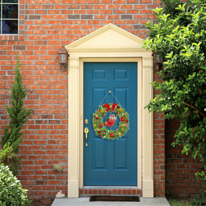 5D Diamond Painting Mosaic Drawing Home Door Wreath Decor Party Garland Gif