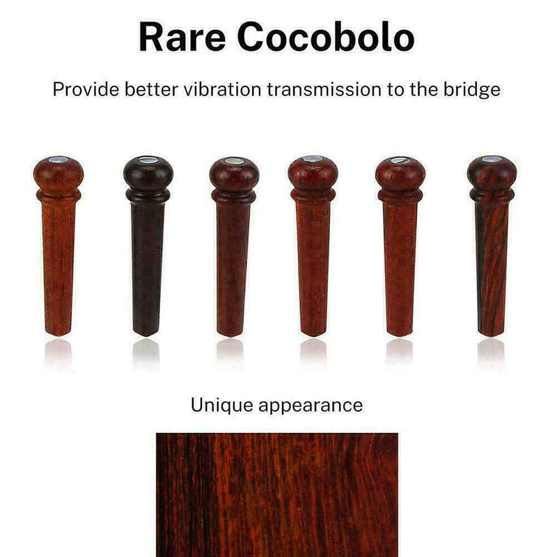 1 Set Acoustic Guitar Wood Bridge Pins Inlaid with T5E3 Dot Abalone K5V5