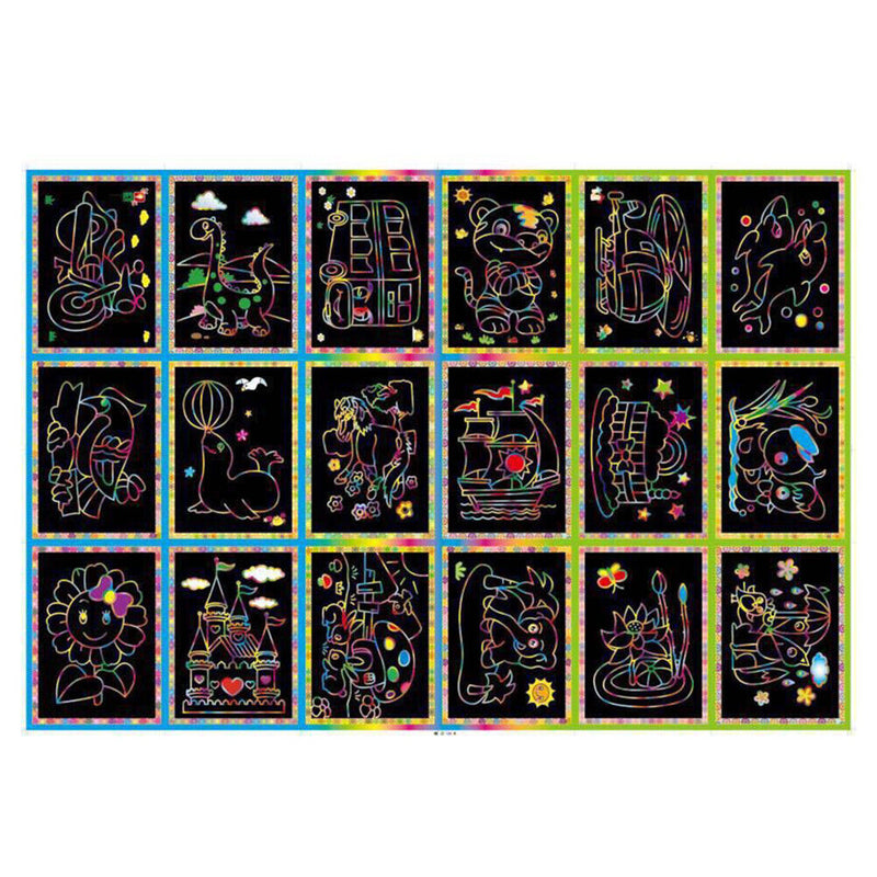 Kids Handmade Scratch Paper Colorful Drawing Scraping Painting Toys Random