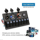 Car Marine Boat 8-Speed Waterproof LED Rocker Switch Panel Circuit Switch