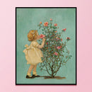 Full Embroidery Stamped Rose Girl DIY 11CT Eco-Cotton Thread Cross Stitch K
