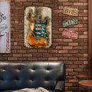 #A Retro Guitar Metal Plate Tin Sign Plaque for Bar Pub Club Cafe Home Decorat