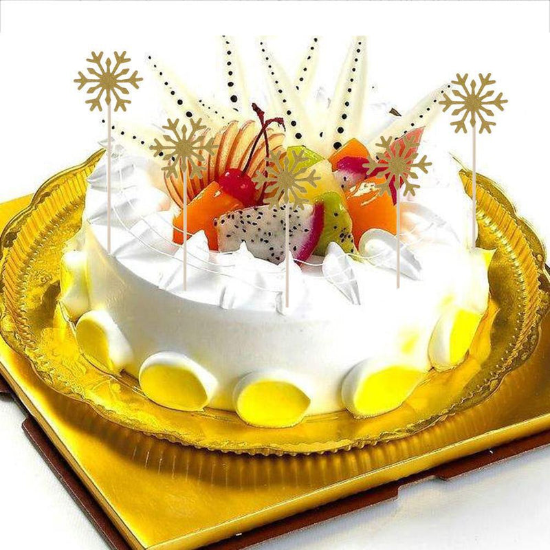 10pcs/12pcs Crown Bow Glitter Snowflake Cupcake Topper Takes Handmade Cake