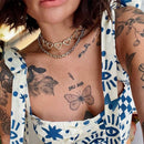 Stainless Steel  Chain Collar Hollow Heart Necklace Punk Choker Long Chain
