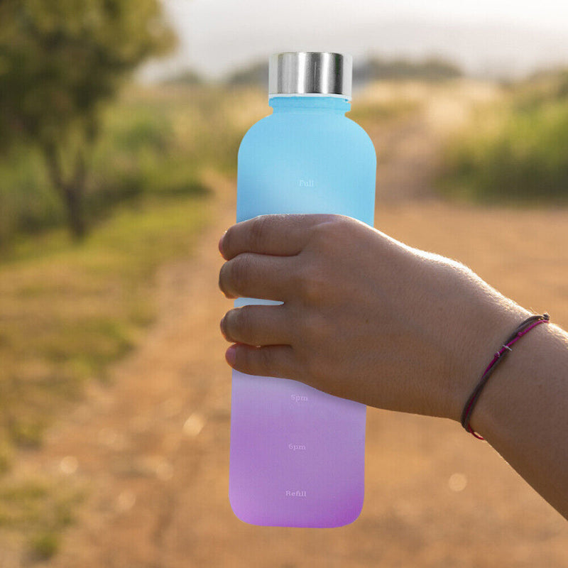 1L Large Capacity Water Bottle Plastic Water Cup (Blue Purple Gradient)