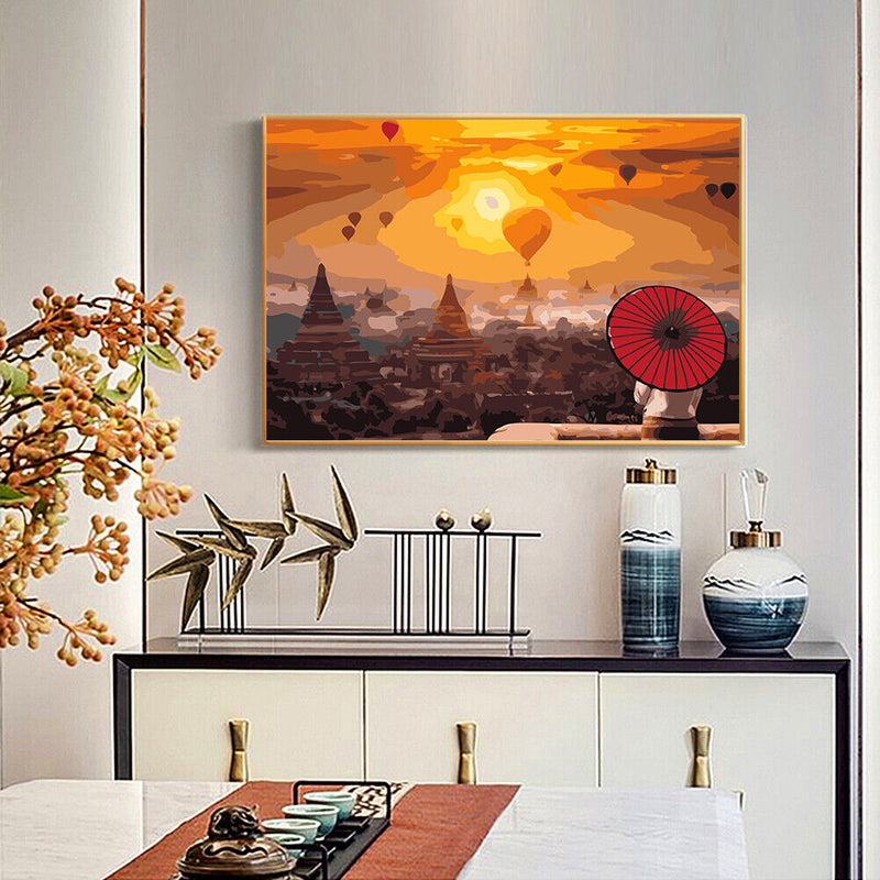 Hot Air Balloon 50x40cm Oil Paint By Numbers DIY Painting SXD216025