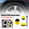 Drill Brush Attachment Set 2 3.5 4 inch Brushes + Extension Rod Kit Yellow Newly