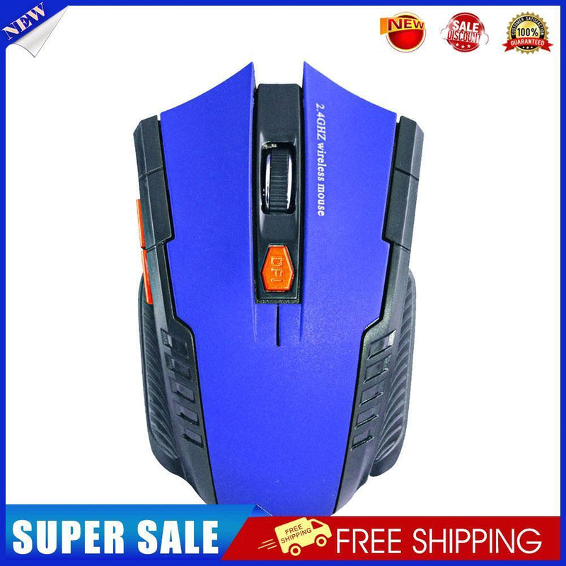 USB Wireless Mouse 1600DPI Adjustable Receiver 2.4GHz Mice for PC (Blue)