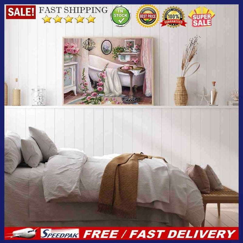 Bathtub Abstract 5D DIY Full Diamond Square Rhinestone for Room Decoration