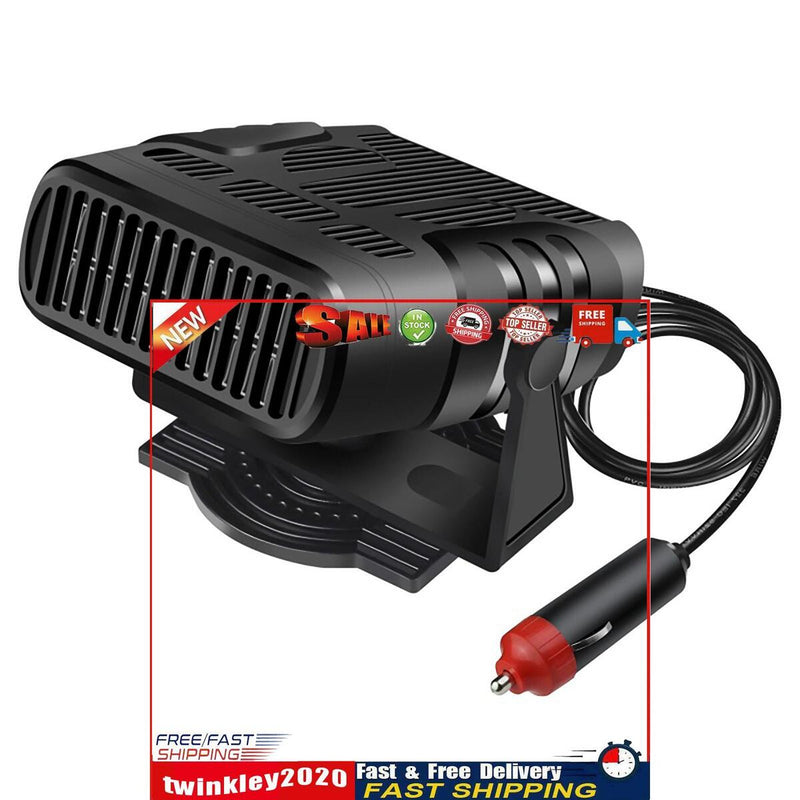 Car Heater 2 in 1 Auto Windscreen Fast Heating / Cooling Fan (Black 12V) Newly