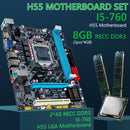 H55 Motherboard+Intel Core i5-760 CPU+2xDDR3 4G Memory for LGA1156 Boards Newly