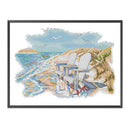 14CT Partial Cross Stitch Quiet Beach Counted DIY Handmade Cotton Embroidery Kit
