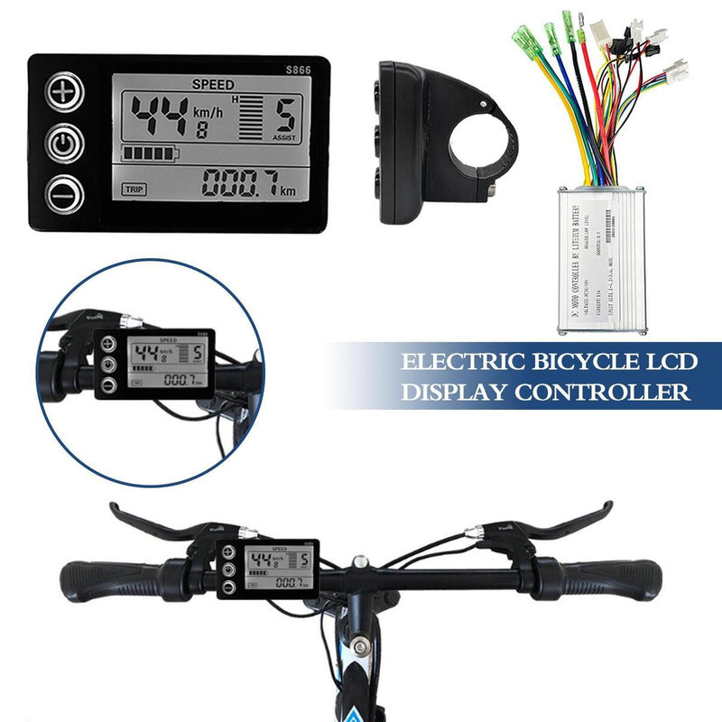36V-48V Electric Bicycle E-bike Scooter Brushless Speed Controller w/LCD Display