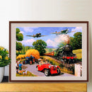 Full Round Diamond Painting DIY Kit Farm Truck 5D Rhinestone Mosaic Art Picture