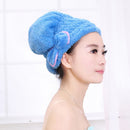 Microfiber Hair Turban Quickly Dry Hair Hat Wrapped Towel Bath Blue