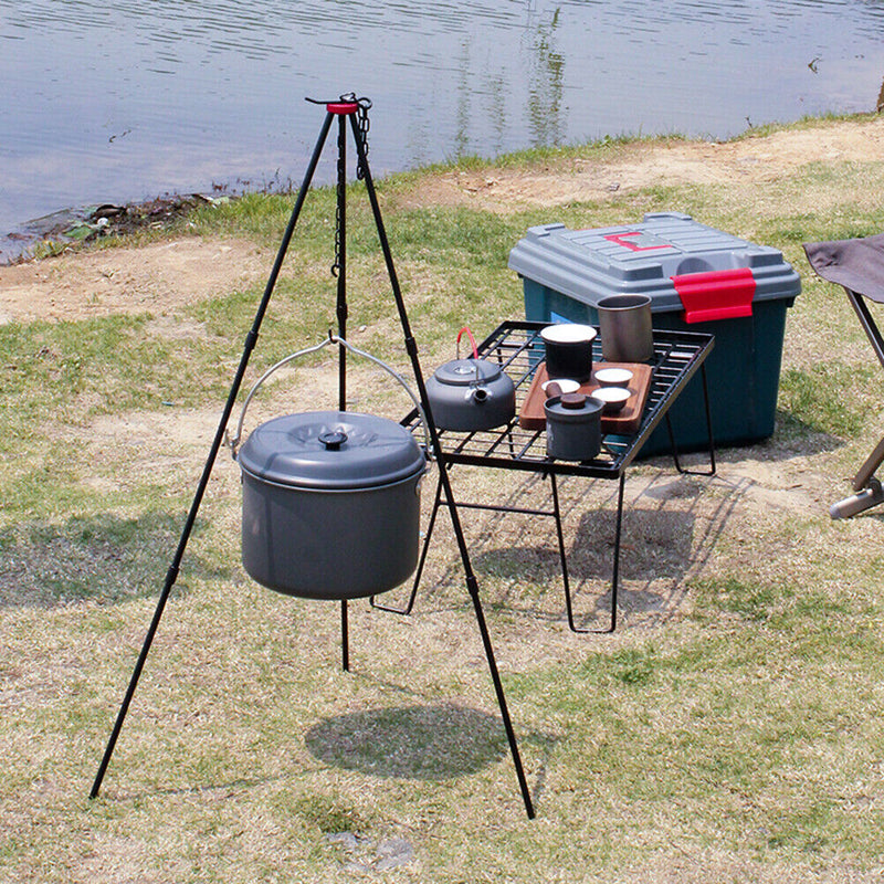 SUNDICK Outdoor Camp Picnic Cookware Tripod Aluminum Alloy Hanging Cooking Pot