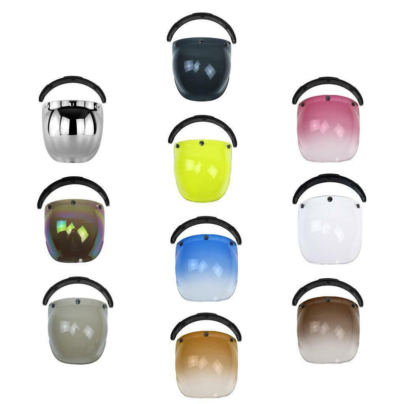 PC Motorrad Bubble Visier Windschutzscheibe Staubdicht UV400 Schutz Silber