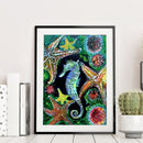 5D DIY Diamond Painting Sea Horse Full Round Drill Embroidery Home Decor