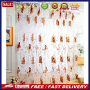 Big Flower Tulle Blackout Curtains Window Drape for Bedroom Decor(Coffee)