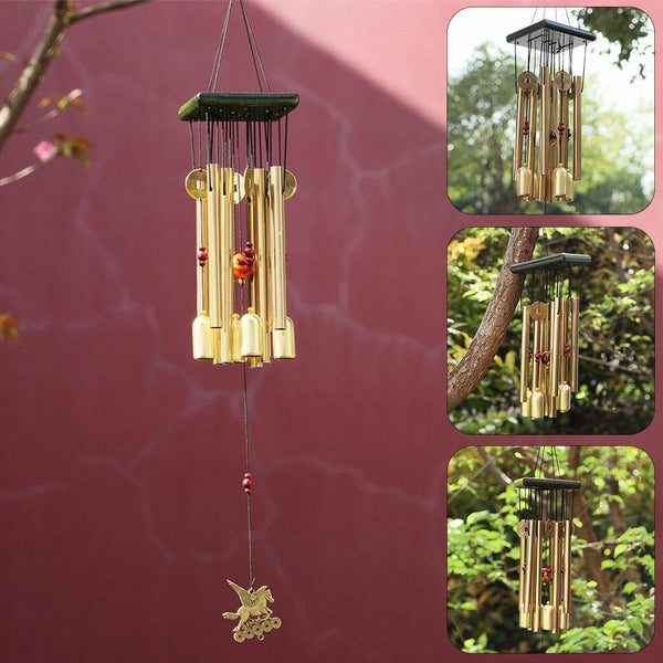 Yard Home Decor Large Aluminum Tubes Copper Bells Hanging Ornament Wind Chimes