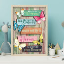 Butterfly English Calligraphy Diamond Painting Kits Full Round Drill Home Decor