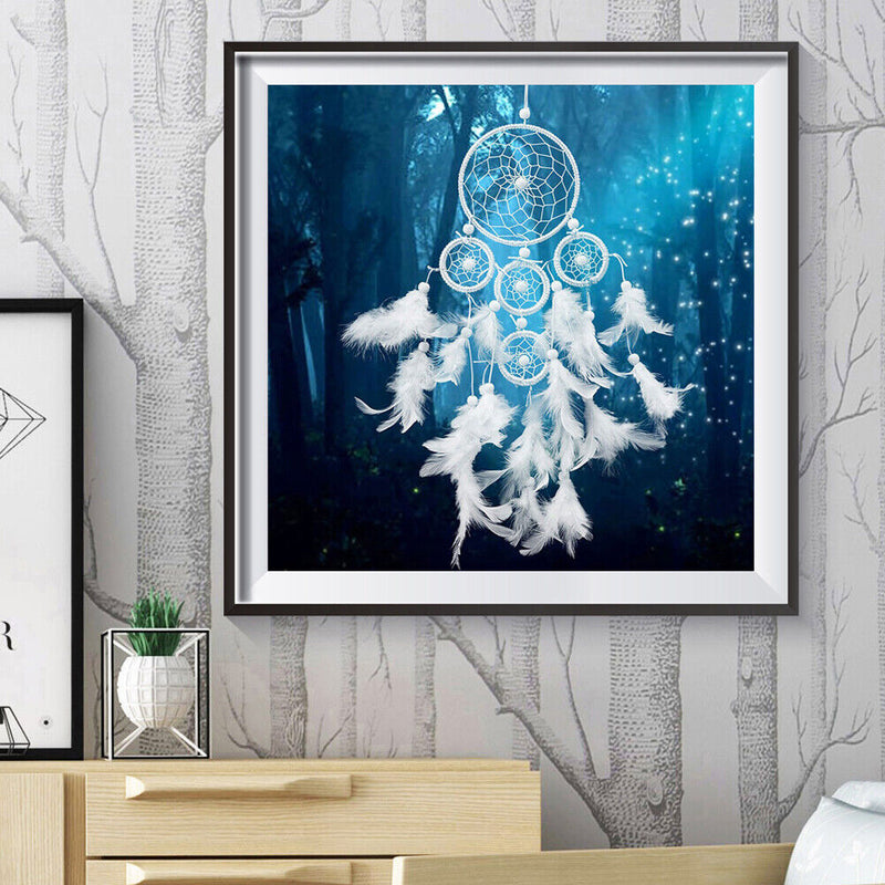 5D DIY Full Drill Cross Stitch Dreamcatcher Net Diamond Painting Needlework Set