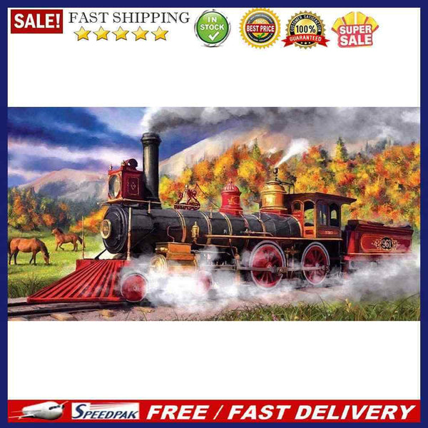 Prairie Train Oil Paint By Numbers DIY Canvas Wall Art Picture Craft Home Decor