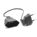 0.6M EU Power Adapter Cord 90 Degree Angled 2Pin Male to Female Plug Power Cable