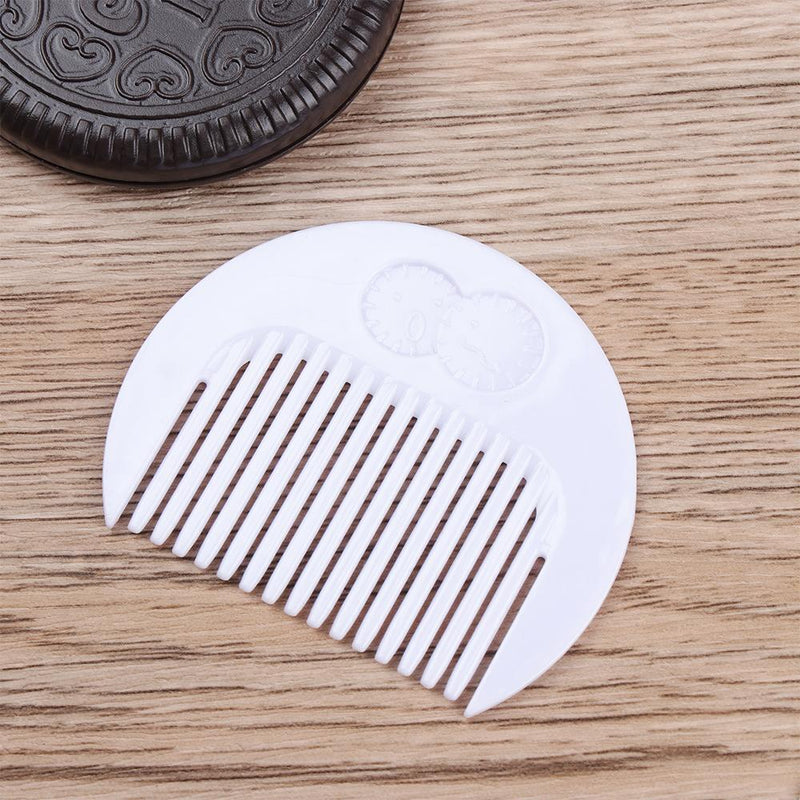 Women Home Office Use Cookie Shaped Mirror with Comb Chocolate Pocket Mirror