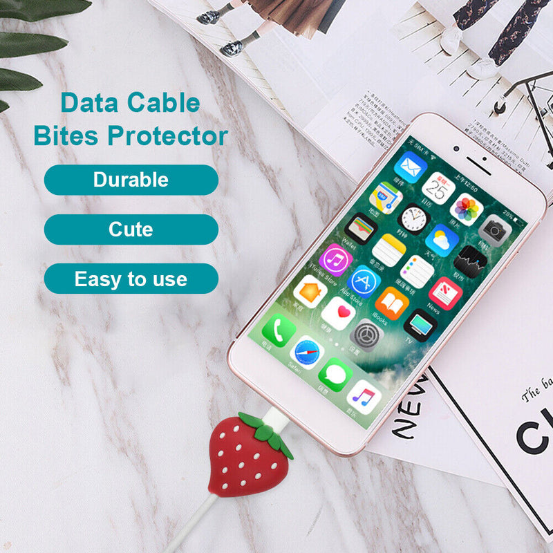 Cartoon Fruit Cord Winder Organizer Cover Mobile Phone USB Cable Bites Protec