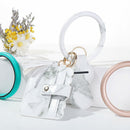 Bracelet PU Leather Card Bag Wristlet Key Ring Wallet Keychain O-ring Bracelet