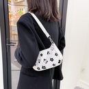 Floral Pattern Printing PU Leather Handbag Ladies Fashion Chain Underarm Bag