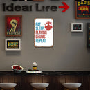 Metal Signs EAT SLEEP PLAYING DRUMS REPEAT Garage Decoration Rectangular 20x30cm