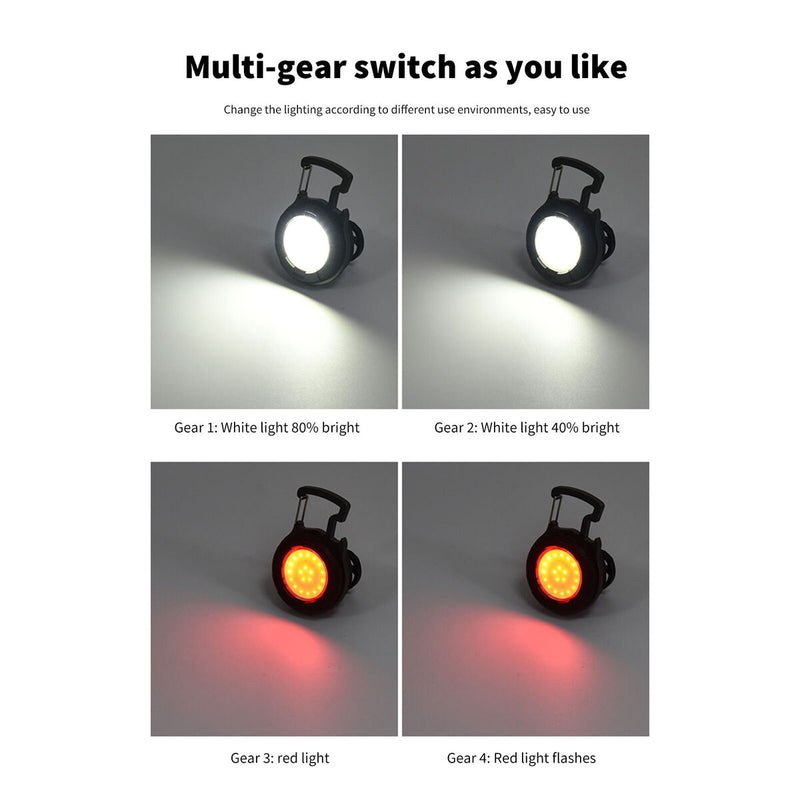 Portable COB Keychain Inspection Light 4 Adjustable Lighting Modes