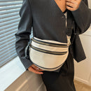 Women Crossbody Bags Large Capacity Leather Hit Color Ladies Saddle Handbags