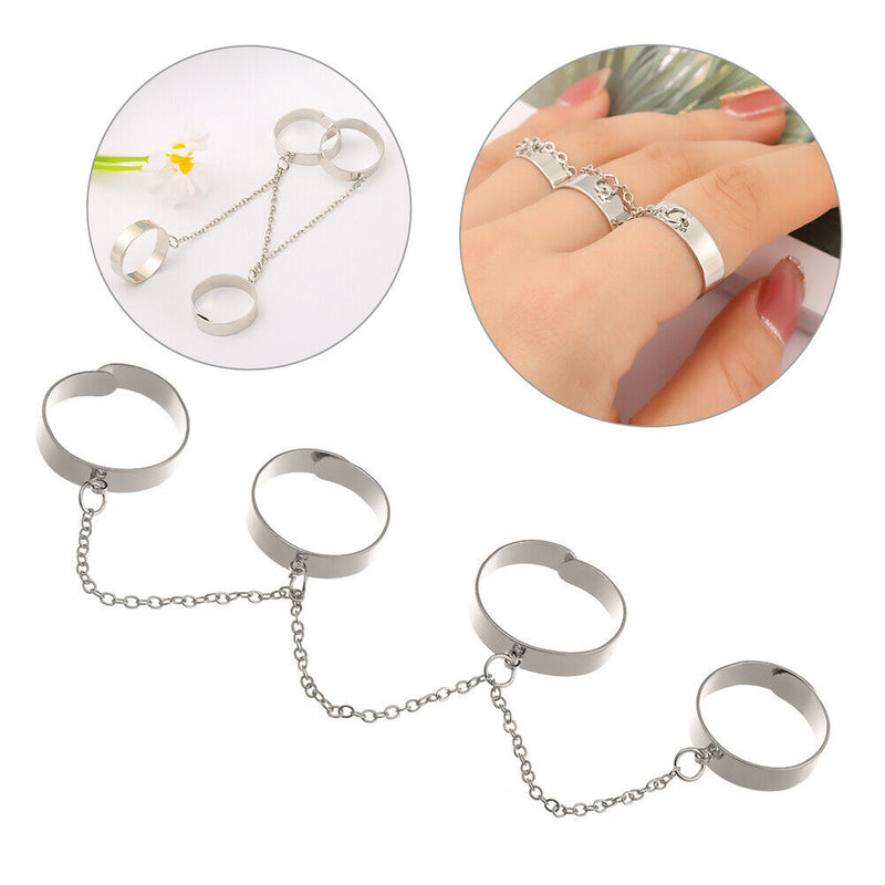 Women Chain Multi-Layer Adjustable Finger Rings Hip Pop Jewelry Punk