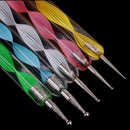 5PCS Beauty 2 Way DIY Marbleizing Manicure Tools Dotting Pen Nail Art Painting