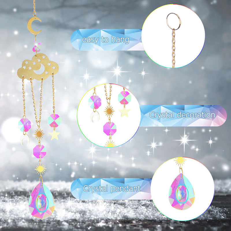 #A 1/5pcs Crystal Wind Chime Hanging Ornament Window Curtains Pendant Jewelry De
