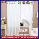 4pcs Solid Color Window Curtain Flower Pattern Valance White