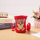 Round Messenger Strap Water Bottle Insulated Protective Bag (Red Dog)