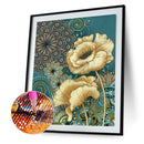 DIY Blue Printed Flowers Mosaic Full Round Diamond Drawing Handmade Rhinestone