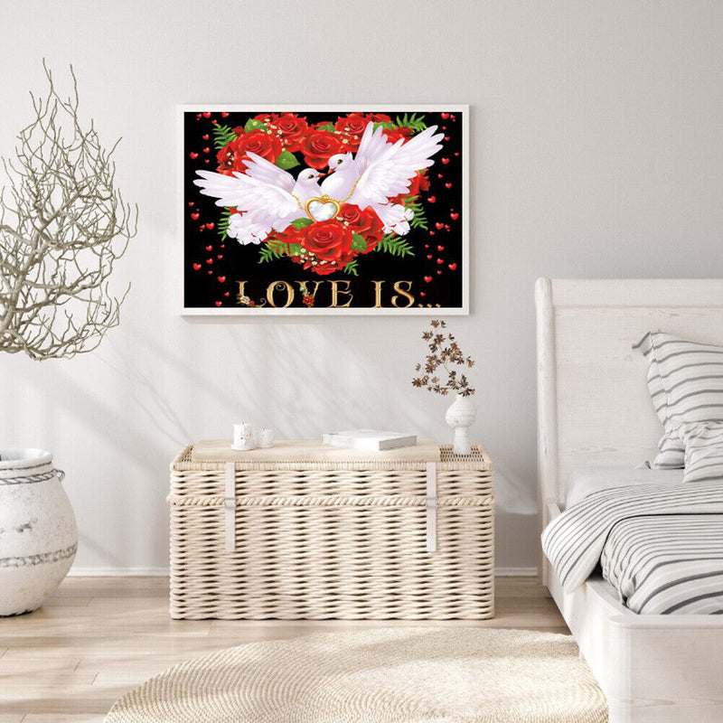 5D Full Round Drill Diamond Painting DIY Peace Dove Picture Rhinestones Craft