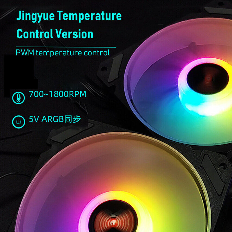 COOLMOON ARGB Cooling Fan Temperature Control 5V Computer Cooler RGB Case Fan