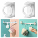 Nail Free Adjustable Hanging Rack Shelf Adhesive Curtain Rod Holder Round Hook