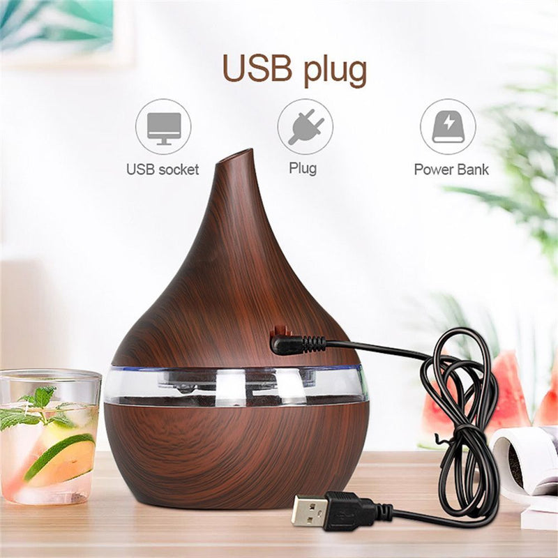 Diffuser Wood Grain Humidifier Air Purifier Water Replenishment Instrument